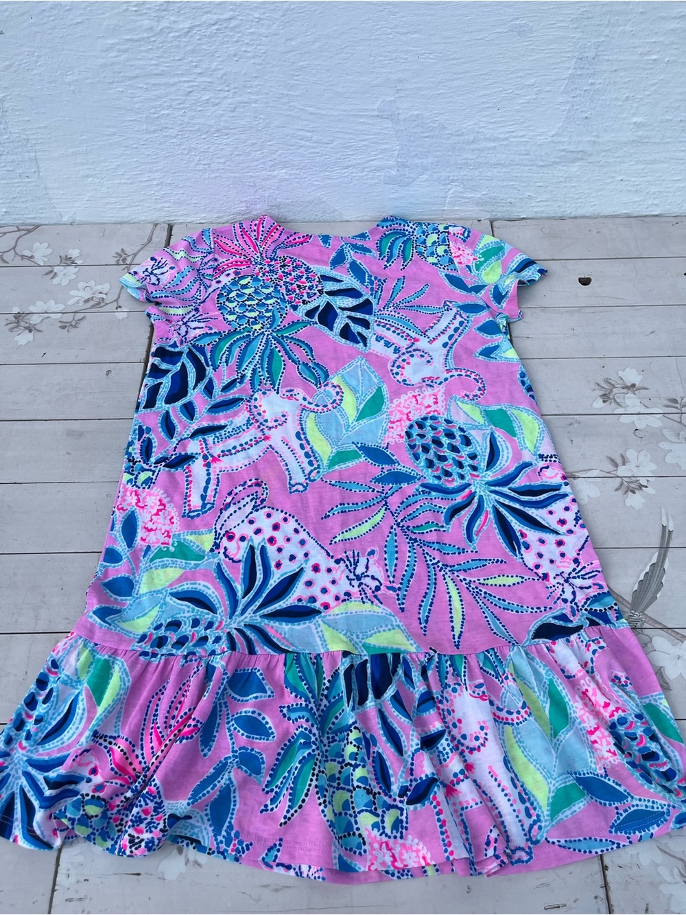 Pink Tropical Pineapple Print Shift Dress - Picture 3 of 6